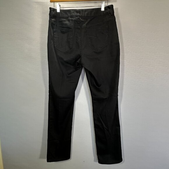 Chicos Platinum Jeans Womens 10 Black Cotton Stretch Pockets Straight Pockets - Picture 6 of 10